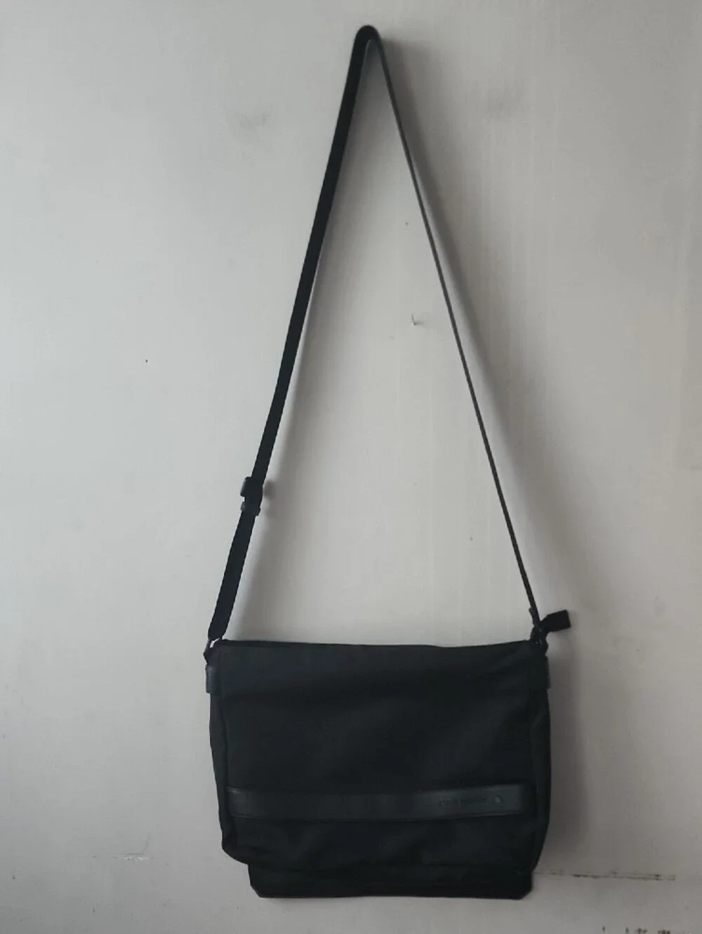 Armani Exchange Black Messenger Bag with Adjustable Shoulder Strap